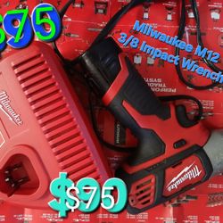Milwaukee M12 IMPACT WRENCH W BATTERY AND CHARGER 