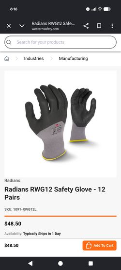 Radians RWG12 Safety Glove - 12 Pairs