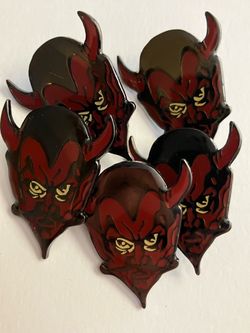 5 x Enamel DEVIL Pin Brooch Bundle - Halloween Jewelry Gifts Party Favors