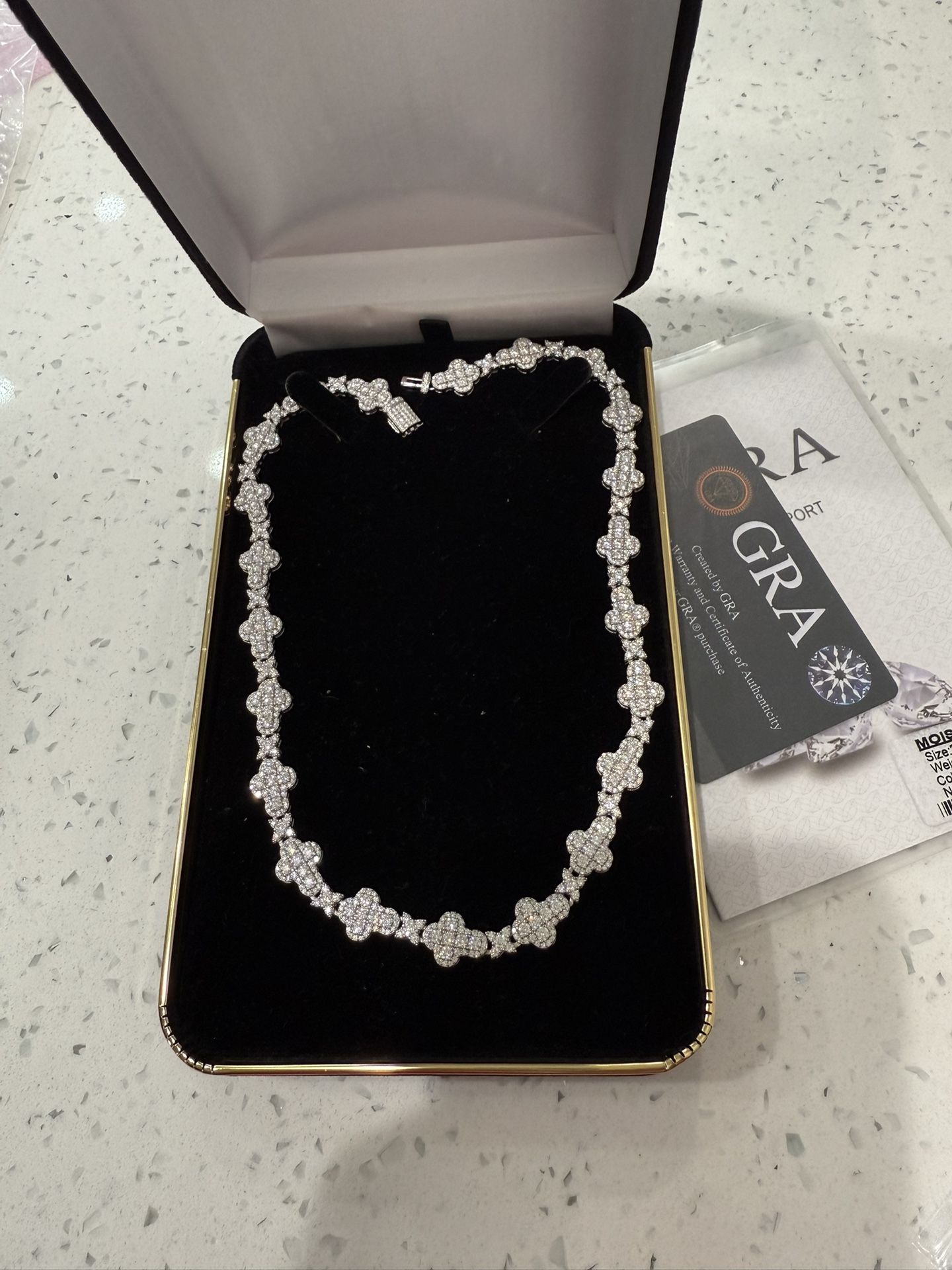 Gargantilla De Plata 925 Y Piedras De Moissanite
