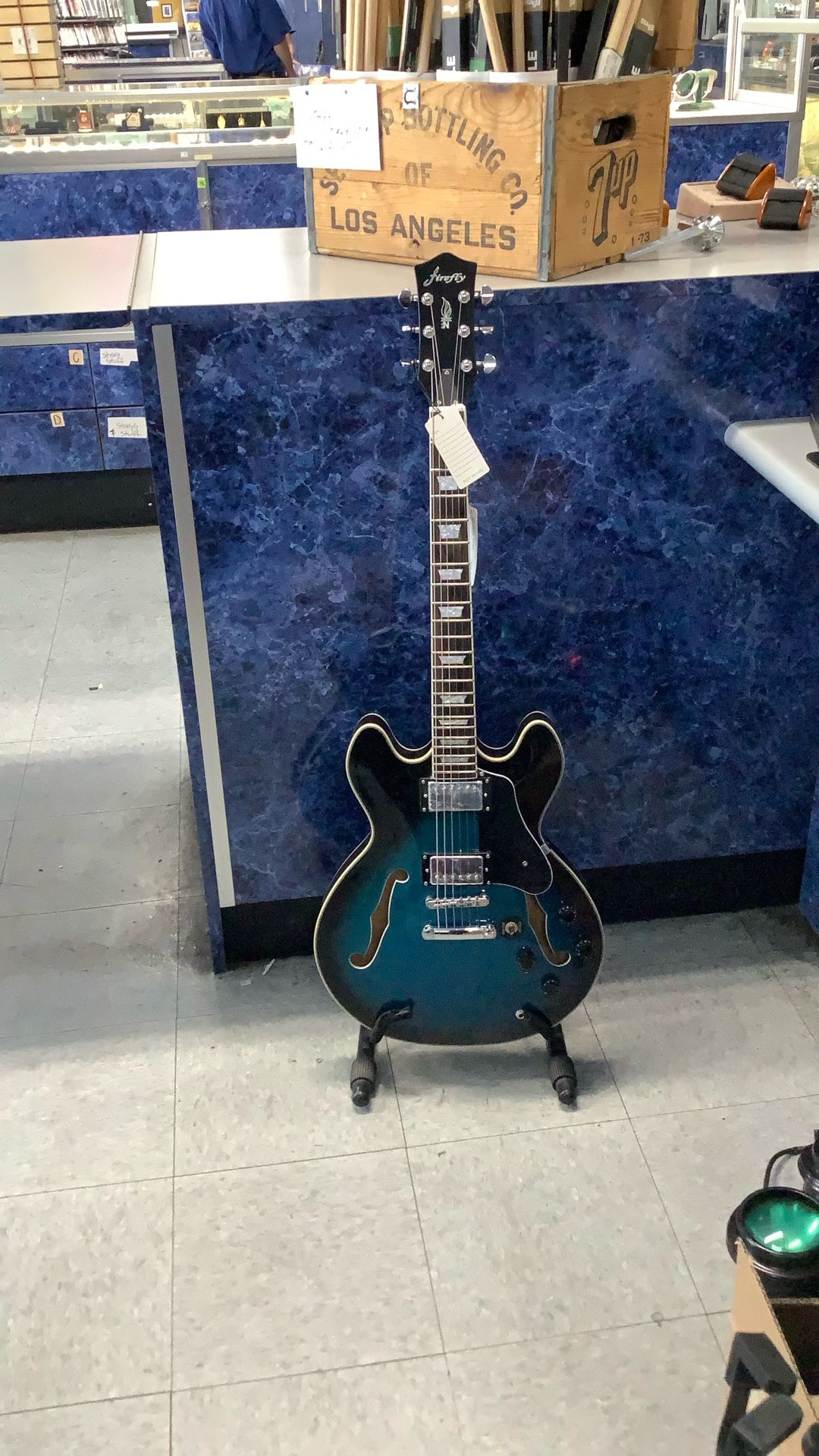 Firefly JSN FF338 Blue Burst Hollow Body Electric Guitar
