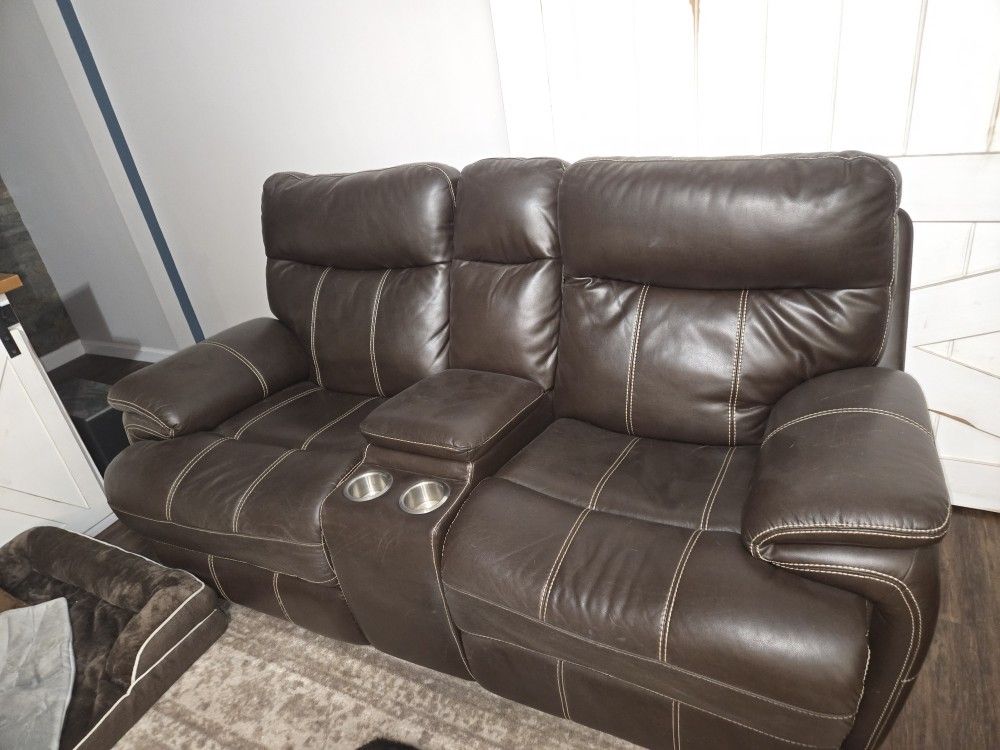 Leather Sofas. Set Of Three