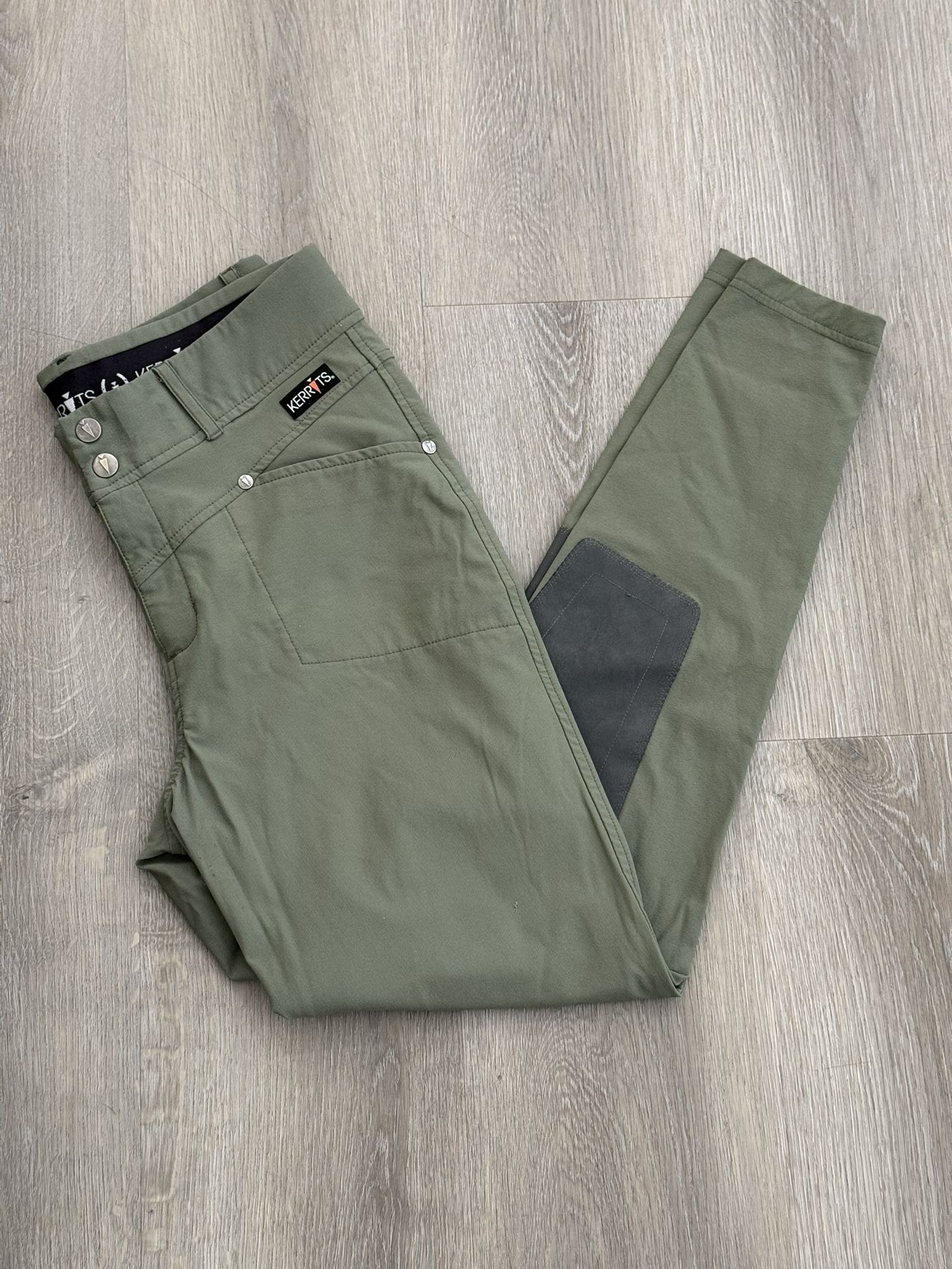 Kerrits Crossover II Knee Patch riding breeches in Olive Green -M