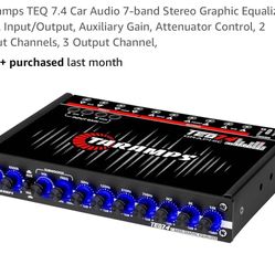 Taramps TEQ 7.4 Car Audio 7-band Stereo Graphic Equalizer RCA Input/Output, Auxiliary Gain, Attenuator Control, 2 Input Channels, 3 Output Channel,