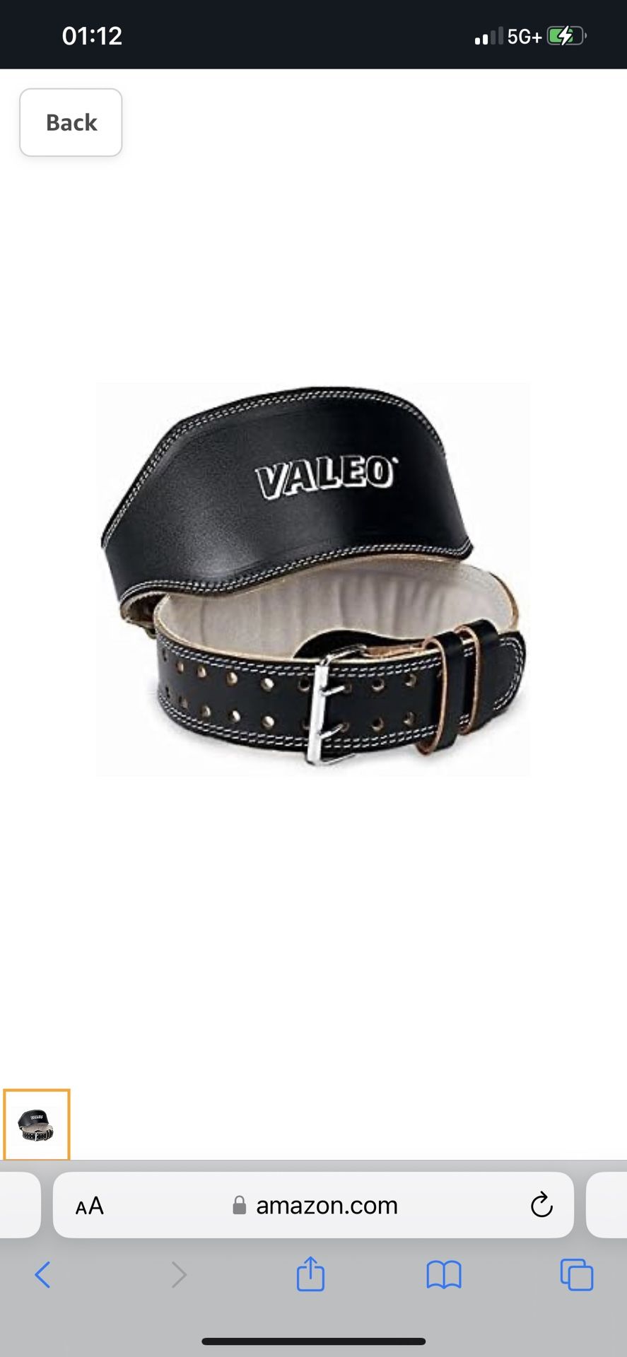 Valero weight belt size large