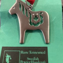 VINTAGE PEWTER R. TENNESMED SWEDEN HORSE 