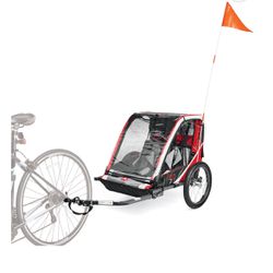 Allen Sports Deluxe 2-Child Bike Trailer up to 50 lbs each, Model T2, color Red.  Max weight 100 lbs.