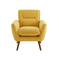 George Oliver Robertia Upholstered Tufted Accent Armchair – Mid-Century Modern Style