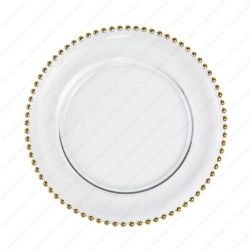 250 Golden Beaded Charger Plates