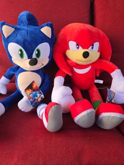 Sonic 3 Sonic and Knuckles 19" plush toys brand new