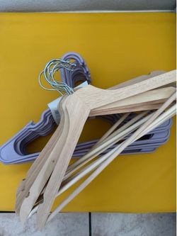 40 Black + 18 Purple + 8 Wooden Hangers for $40