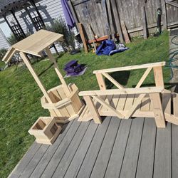  Bridges, Planters/Flower Pots, Wishing Wells,  Locally Crafted Wooden Yard Decor