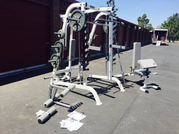 Key Fitness Smith machine w/ Olympic weights workout & gym equ. weight