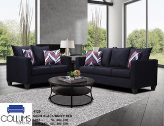 Black two piece couch and love seat set