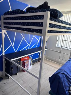 Loft Bed with desk and mattress