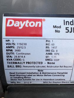 Dayton electric motors 3HP