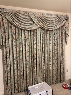 Custom made floral curtains 2 layers