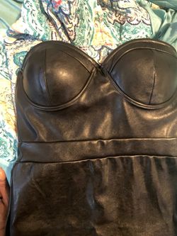 Strapless Leather Dress
