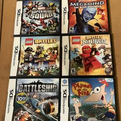 Lot Of 6 Nintendo DS Games Marvel Lego Battleship 
