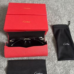 Cartier Blue Lens Sunglasses with Golden Rim