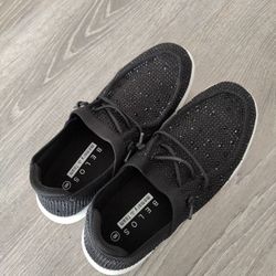 Belos Rhinestone Lace-up Loafers