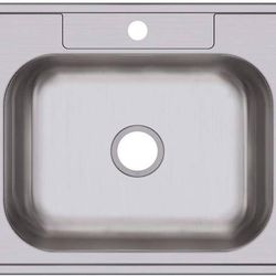 NEW Dayton D125211 Single Bowl Top Mount Stainless Steel Sink, 25 x 21 Stainless Steel
