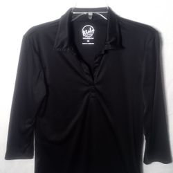 Men's Poly Deep V Dress Shirt Made In Cambodia Ataly Apparel Size Medium 