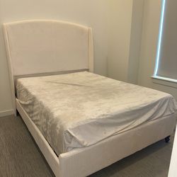 Queen bed , Queen mattress, 65in Smart TV and stand