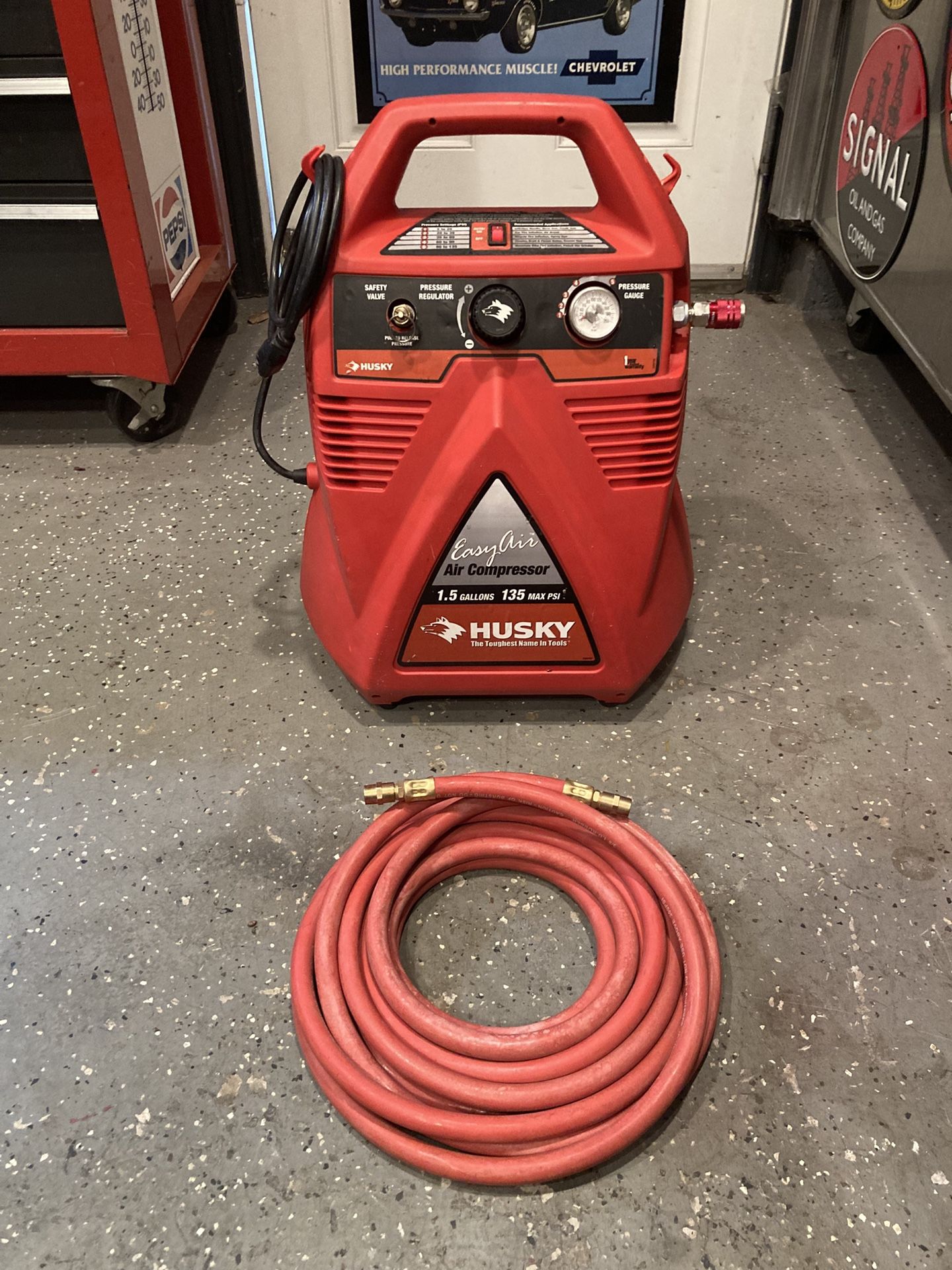 Air Compressor Like New Husky With New Hose