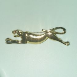 Big Wild Cougar Cat Brooch 