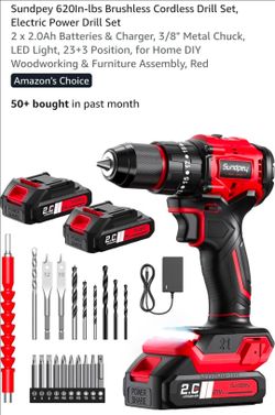Sundpey 620In-lbs Brushless Hammer Drilll Set,