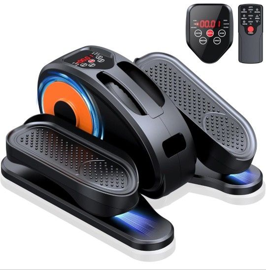 Under Desk Elliptical Machine, Ellipse Leg Exerciser for Seniors Fully Assembled, Quiet & Portable Electric Seated Pedal Exerciser with Remote Control