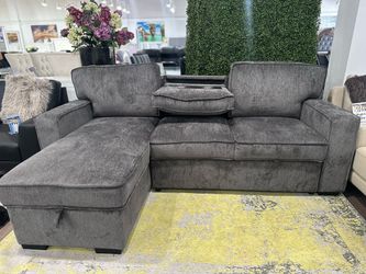 Great Offer‼️Gorgeous Grey Pull Out Sleeper Sectional $599