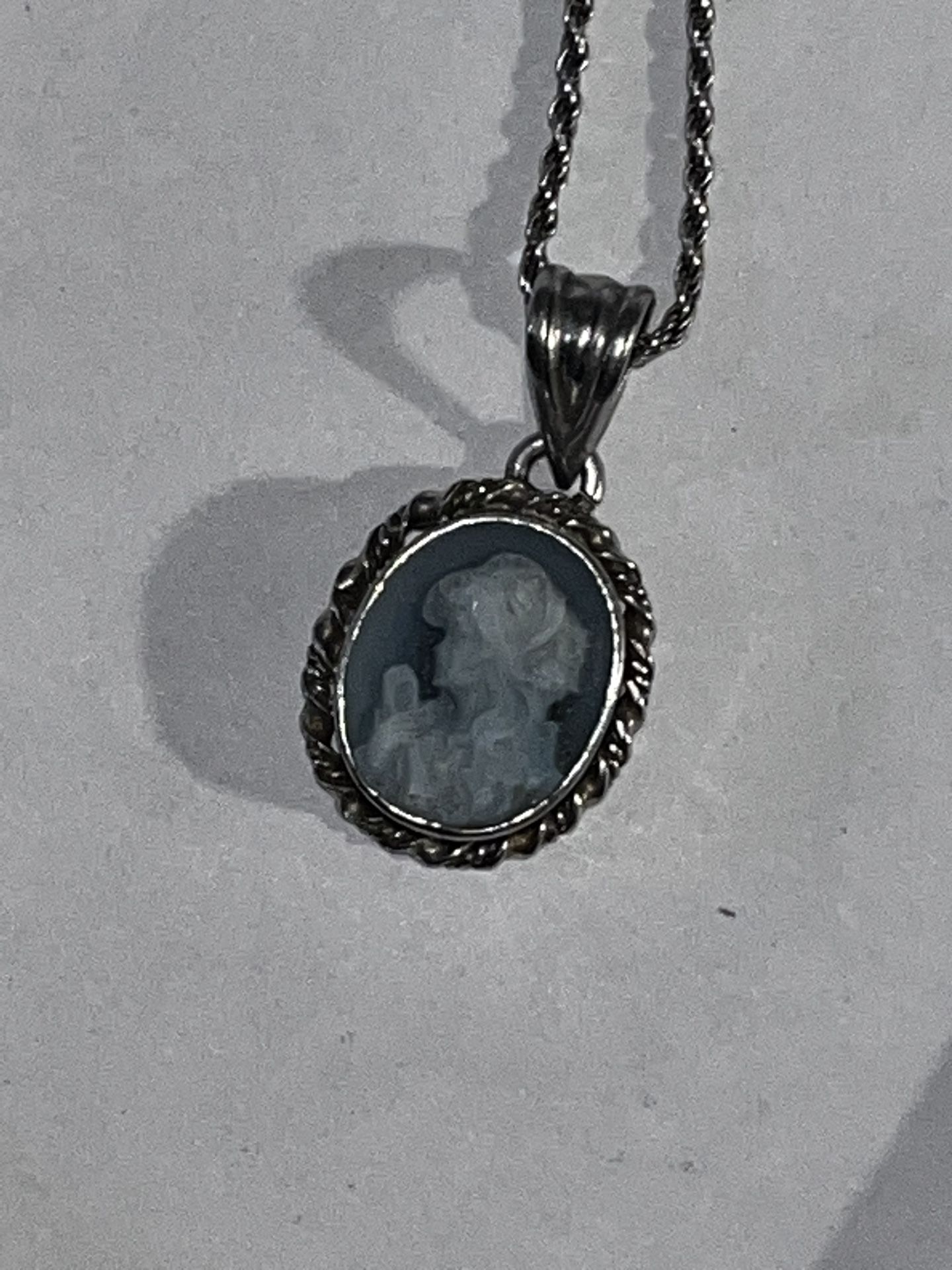 Silver Cameo Necklace Made In Italy
