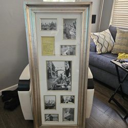 Collage Frame Featuring Multiple Sized Framed and Encased Photos