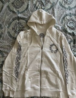 Chrome Hearts White Zip-Up Hoodie
