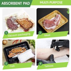 New 1000 Pcs 5 x 7" Absorbent Meat Pads Absorbent Fish and Poultry Foam Tray Pads for Kitchen