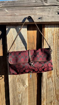 Burgundy Monogram Coach small shoulder bag Y2K