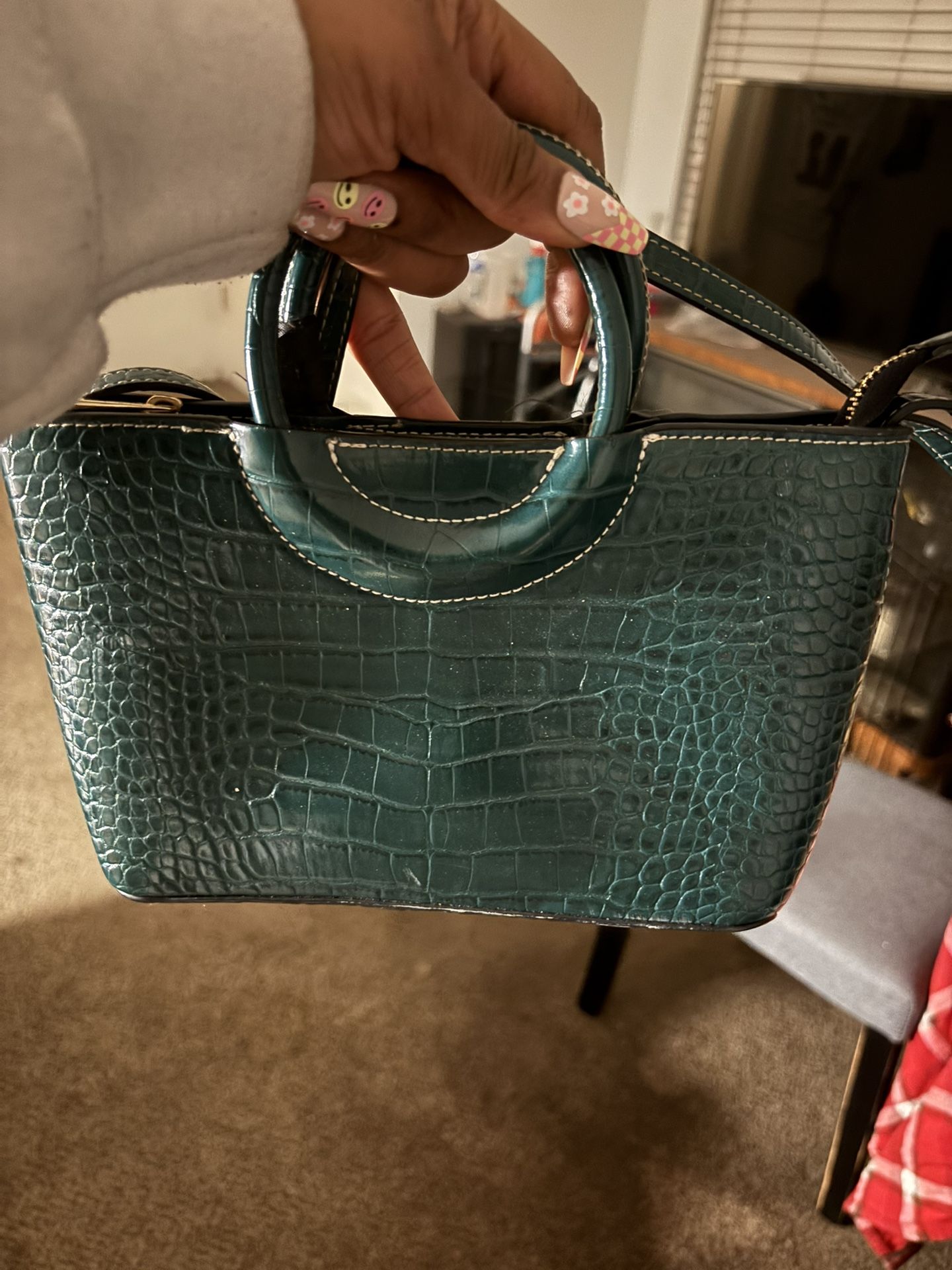 Dark Green Crocodile Purse