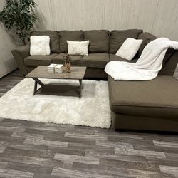 Ashley Furniture Brown Sectional Couch - Delivery Available 