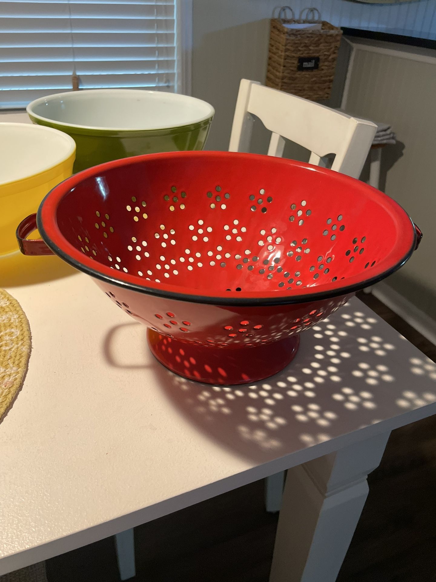 Vintage Red Colander 