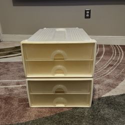 2 Plastic Drawers Stackable For Storage / Organizer 