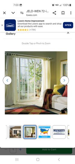 JELD-WEN
3.7
19
JELD-WEN LOWOLJW47 72-in x 80-in x 4-9/16-in Jamb Low-e Argon Grilles Between The Glass White Vinyl Sliding Left-Hand Sl