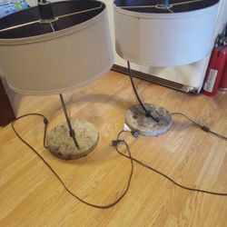 Pair Of Vintage Lamps Marble Base