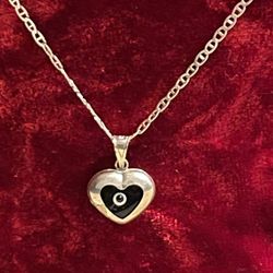 Silver Necklace With  🧿LUCKY🧿BLUE 🧿 EYES🧿Pendant 