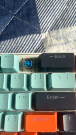 Blue and orange, mechanical keyboard