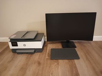 Laptop, Printer & Curved Monitor (Perfect Home Or Office Setup)