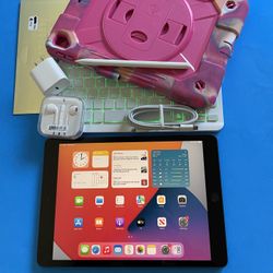 Apple IPad 7th Generation (10.2” Retina /Latest IOS 18/ 2019 model) 32GB with stylus pen, keyboard, case  & Accessories (128GB $299) 