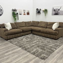 Brown Sectional Couch - Free Delivery 