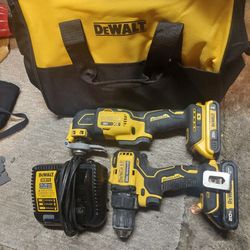 Dewalt Multitool And  Drill  2 Batteries And  New  Charger New  Bag 